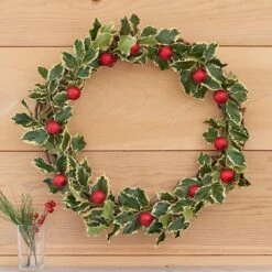 Variegated Holly Wreath