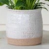 Geo Etched Ceramic Pot
