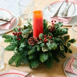 Holly & Greens Centerpiece
