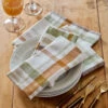 Vintage Autumn Plaid Napkins, Set Of 4