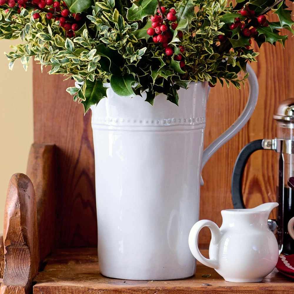 Beaded Band White Pitcher 1 Beaded Band White Pitcher