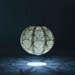 Radiant Solar Globe Lantern - Small, Pearl -Olivia Plants Sales x600 22445