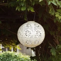 Radiant Solar Globe Lantern - Large, Pearl