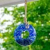 Blue Glass Bird Feeder & Sun Catcher
